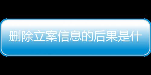 删除立案信息的后果是什么样的呢英语作文怎么写