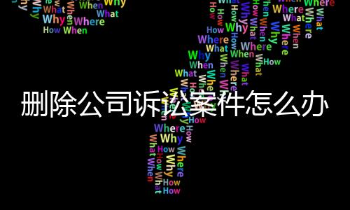 删除公司诉讼案件怎么办手续呢视频讲解