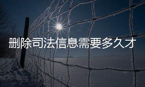 删除司法信息需要多久才能恢复正常工作状态