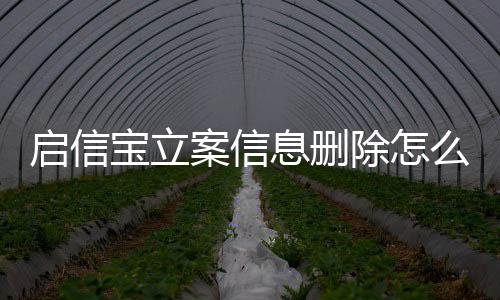 启信宝立案信息删除怎么恢复正常呢视频播放不了