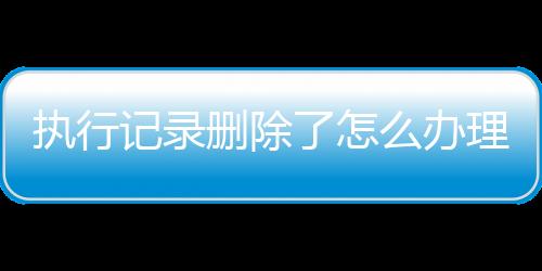 执行记录删除了怎么办理手续流程图片大全